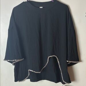 Missguided Black Embellished Short Sleeve poncho w/arms Top​